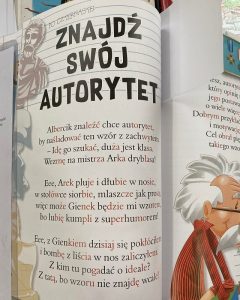 Książka otwarta na stronie zaczynającej się zdaniem : Znajdź swój autorytet".