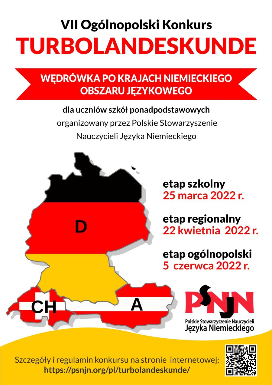 Plakat promujący VI Ogólnopolski Konkurs Turbolandeskunde.