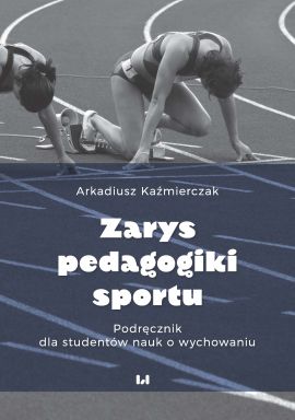 Start biegaczek na okładce książki pt. "Zarys pedgogiki sportu".