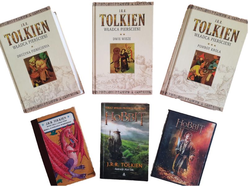 Sześć polskich przekładów książek Tolkiena.
