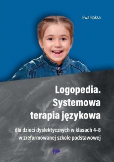 Uśmiechnięta dziewczynka na okładce książki pt. "Logopedia".