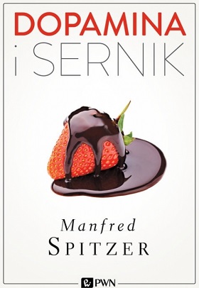 Truskawka oblana czekoladą na okładce książki pt. "Sernik i dopamina".