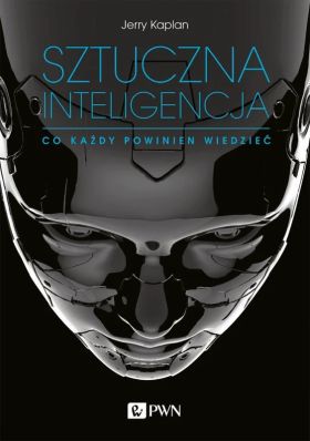 Głowa androidalnego robota na okładce książki "Sztuczna inteligencja"
