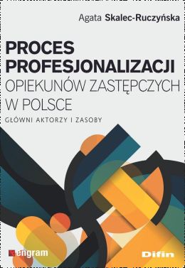 Abstrakcyjna grafika na okładce książki pt. "Proces profesjonalizacji opiekunów zastępczych w Polsce".