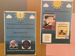 Plakaty warsztatów plastyczno-literackich.