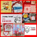 Okładki książek, logo akcji, dzieci trzymające plakaty.