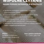 Plakat promujący wydarzenie. Białe napisy na szarym tle.