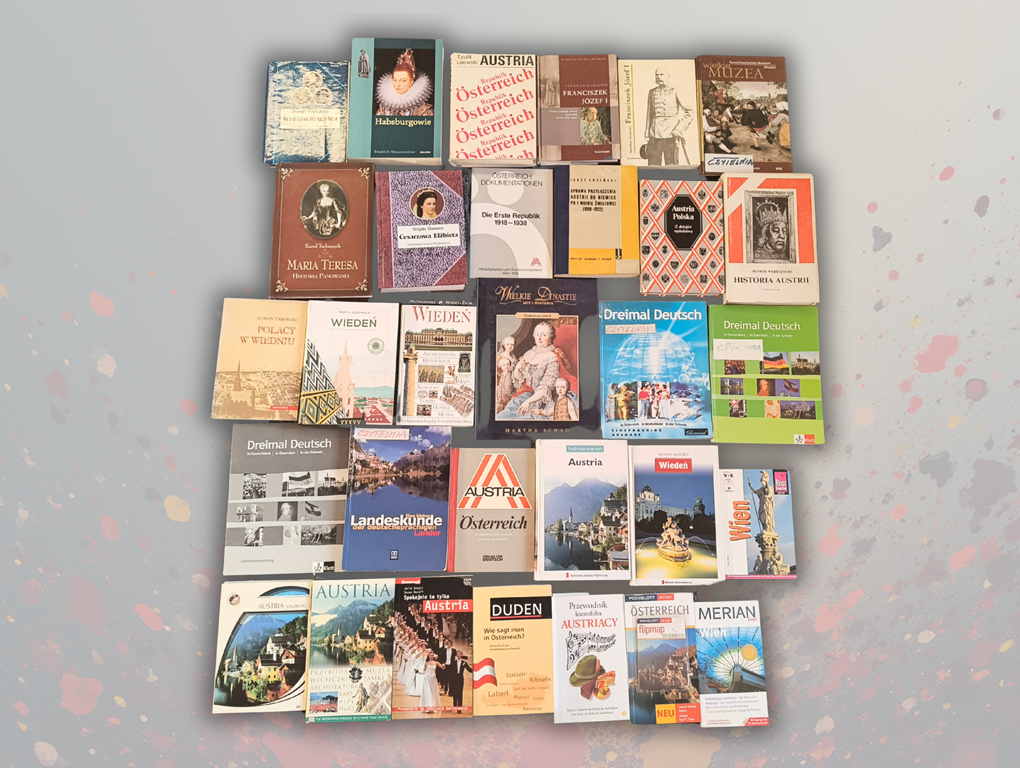 Kolaż zdjęć okładek na szarym tle.