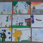 Kolaż rysunków dziecięcych.