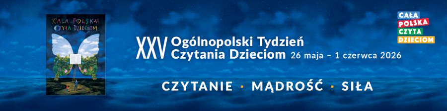 Baner XXV Ogólnopolskiego Tygodnia Czytania Dzieciom.