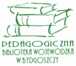 Stos książek i nazwa biblioteki.