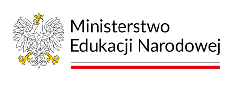 Orzeł w koronie i napis Ministerstwo Edukacji Narodowej.