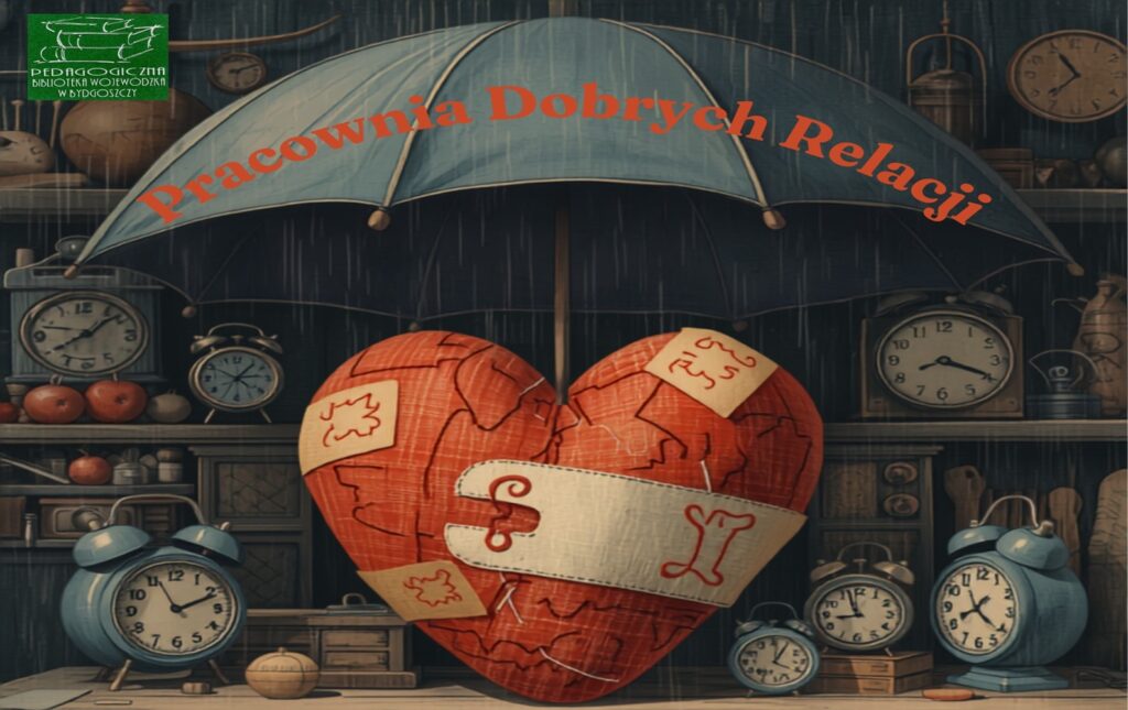 Otwarty parasol nad czerwonym, pluszowym, pocerowanym sercem.