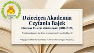 W tle rozłożona książka. W rogu logo, na środku niebieskie napisy.