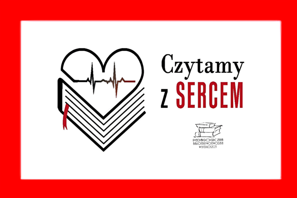 Czerwona ramka, białe tło, czarne serce.