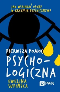 Granatowe tło. Czarne rysunkowe oko., z którego wypływa żółta łza.